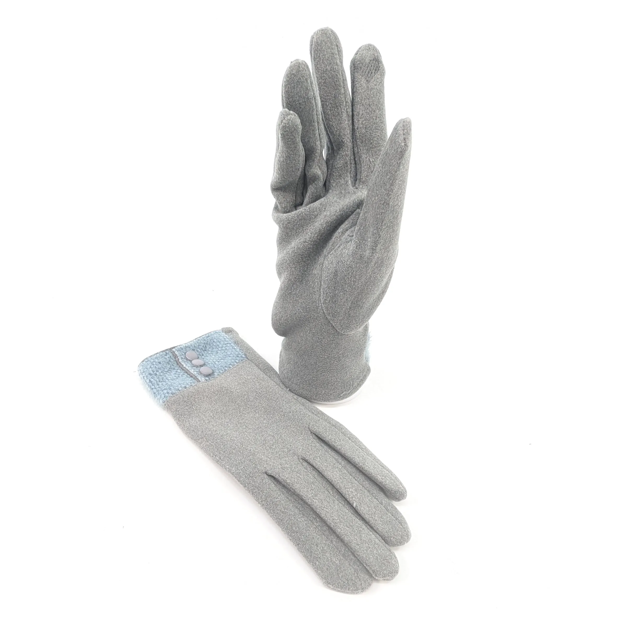 3 Button Vintage Gloves - Sky Blue