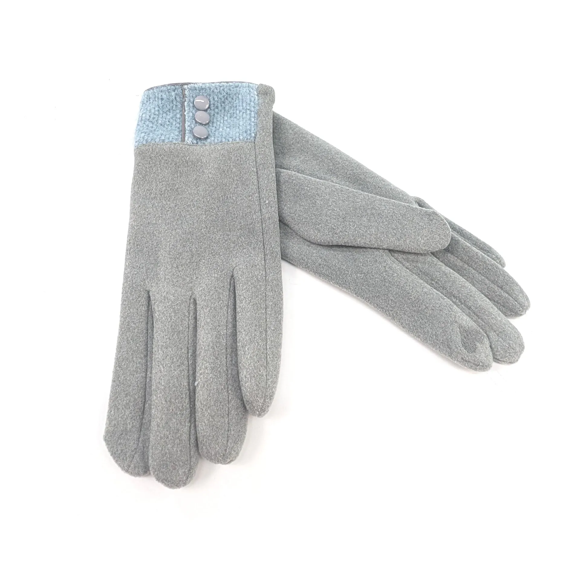 3 Button Vintage Gloves - Sky Blue