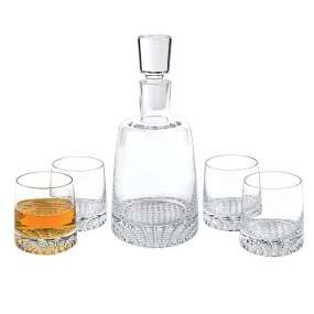 Badash K830 European Mouth Blown Lead Free Crystal Park Avenue 5 Pc Whiskey Set