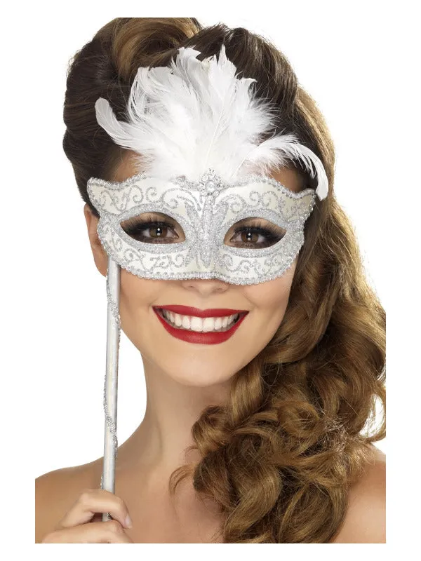 Baroque Fantasy Eyemask, Silver