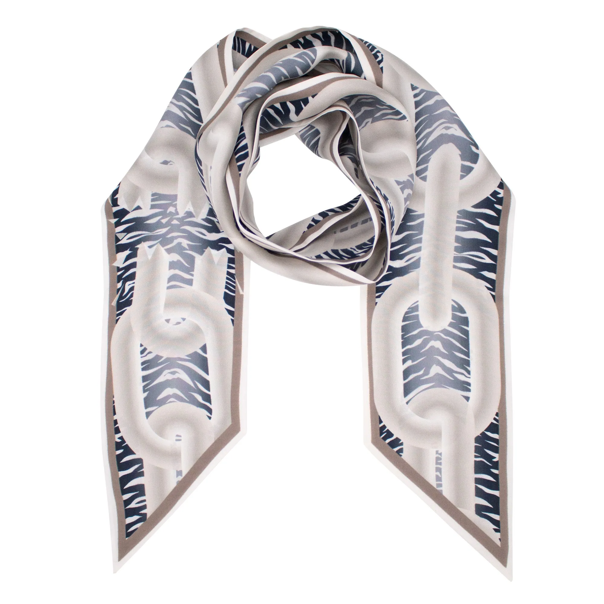 Break the Chains – Silver, Silk Ribbon Scarf