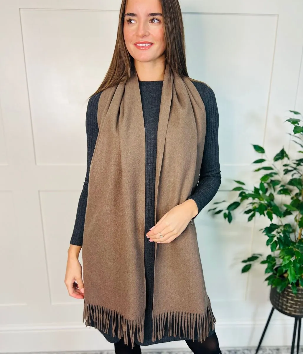 Brown Cashmere Blend Classic Scarf