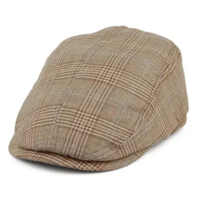 Christys Hats Tailored Driver Moons Flat Cap - Brown Multi