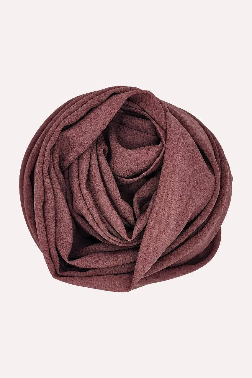 Classic Square Chiffon Hijab - Pink Truffle