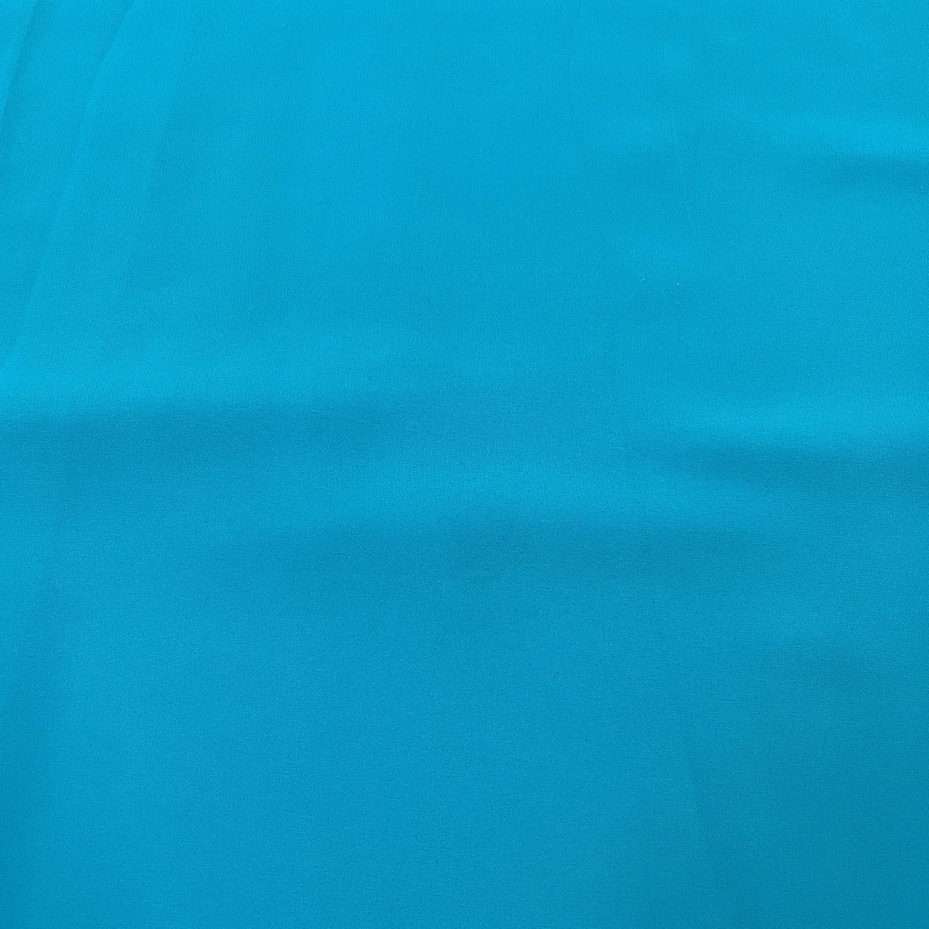 Classic Turquoise Blue Solid Georgette Fabric