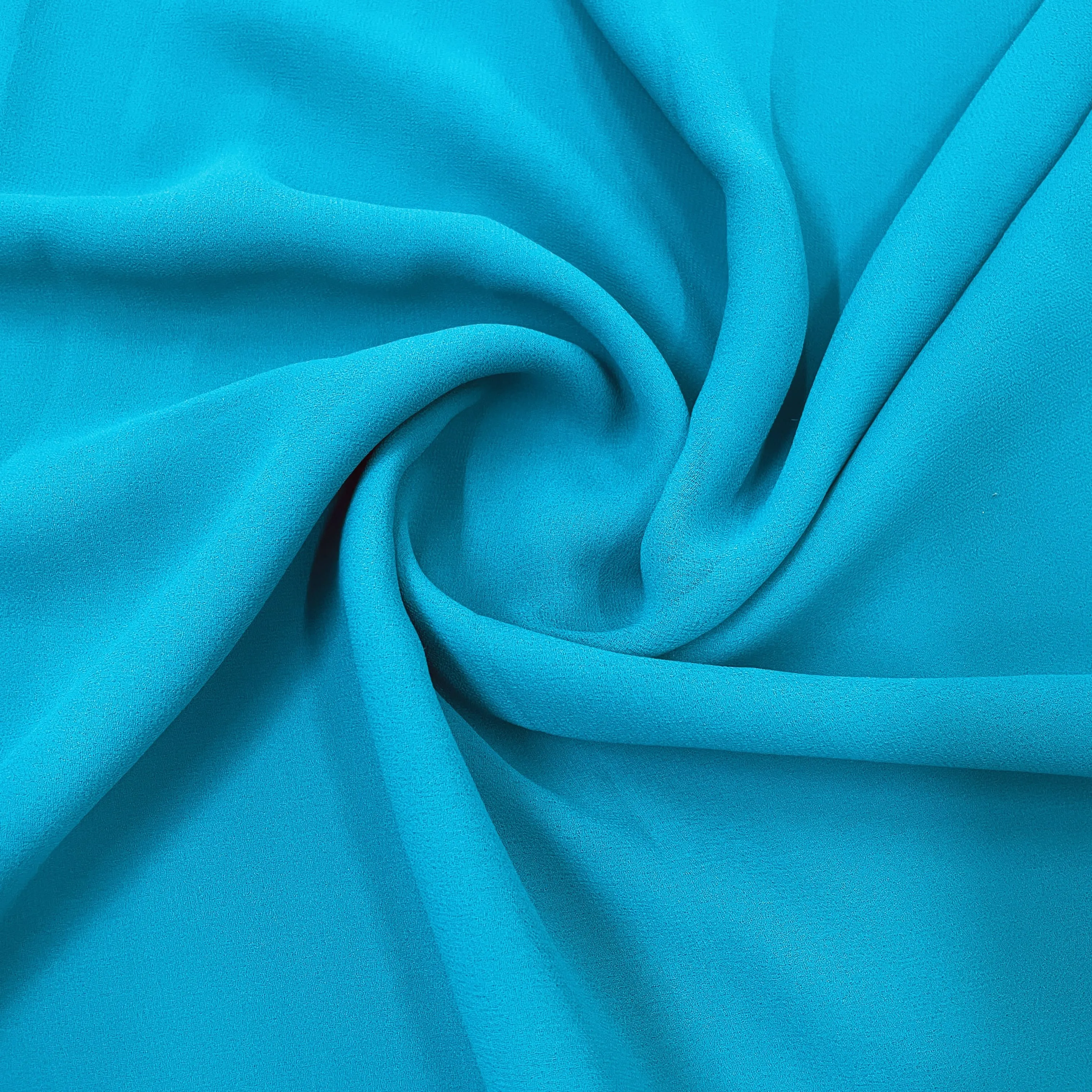 Classic Turquoise Blue Solid Georgette Fabric