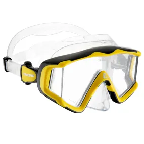 Cressi Liberty Triside Diving Mask: Panoramic Mono Lens with Elegant Design and Easy Adjustments, Clear/Yellow