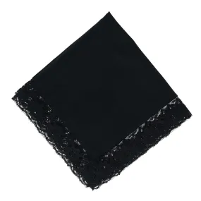 CTM® Women's Ebony Lace Border Handkerchief