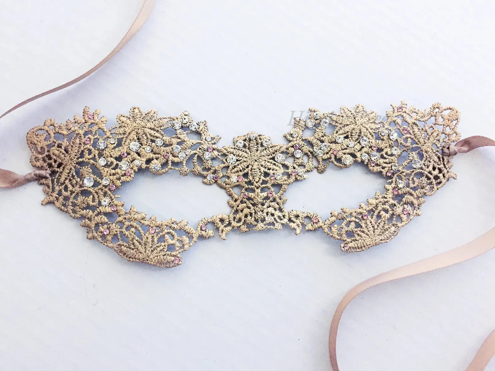 Custom Lace Mask - Pattern#19P - Gold