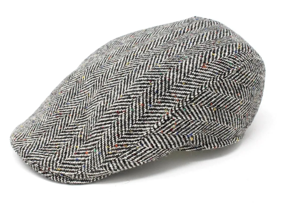 Donegal Touring Cap Tweed Multi Black Fleck Herringbone