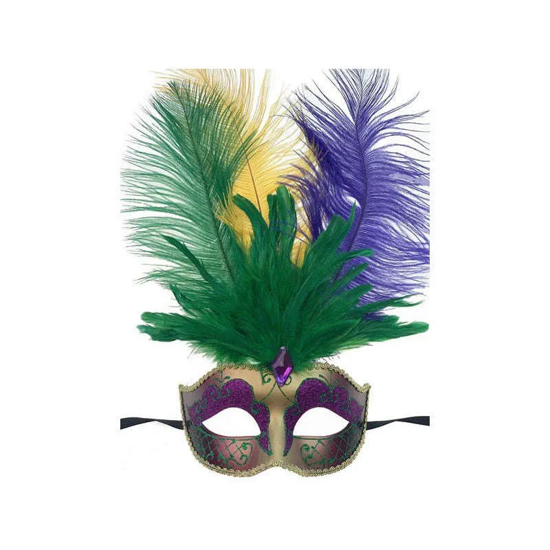 Godiva Feathered Small Venetian Mask