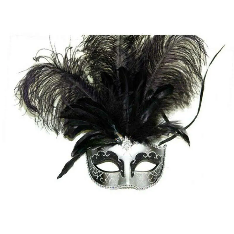 Godiva Feathered Small Venetian Mask