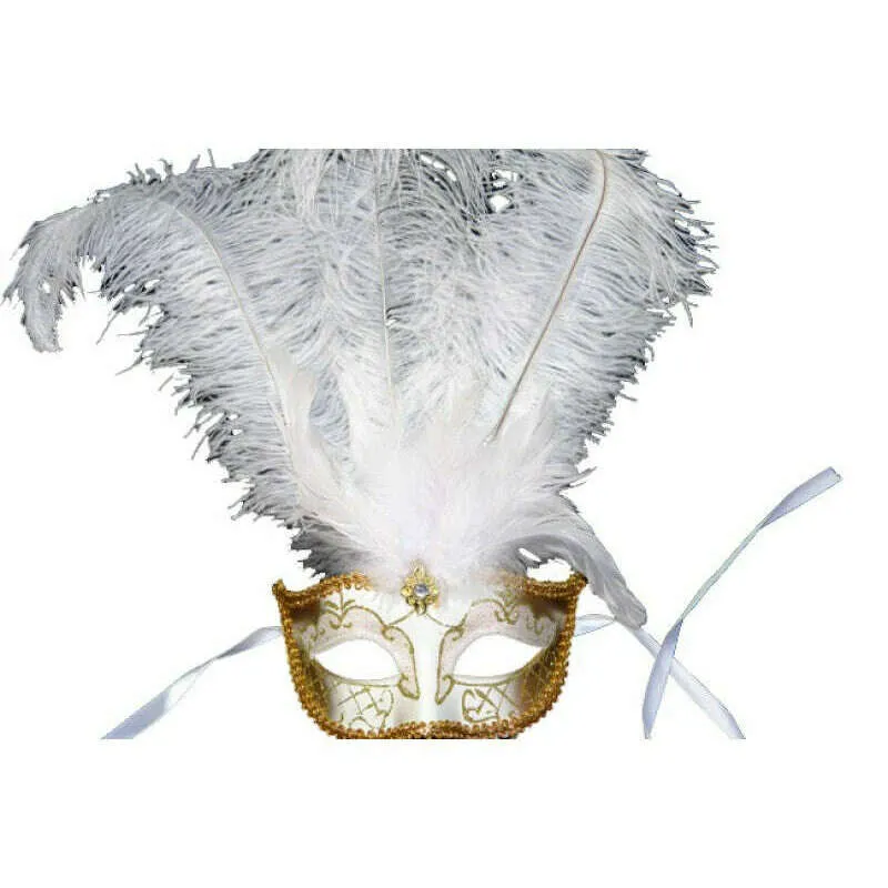 Godiva Feathered Small Venetian Mask