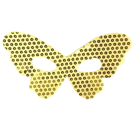 Gold Butterfly Mask with Sequins and Elastic Band (Each)