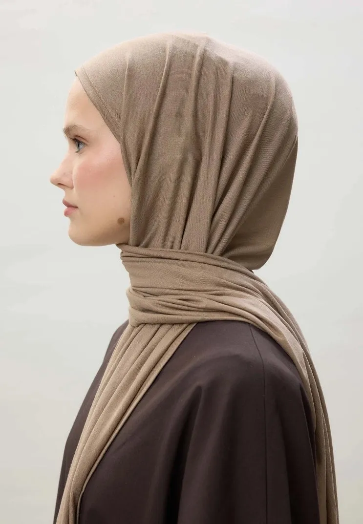 Jersey Cotton Hijab Dark Mink