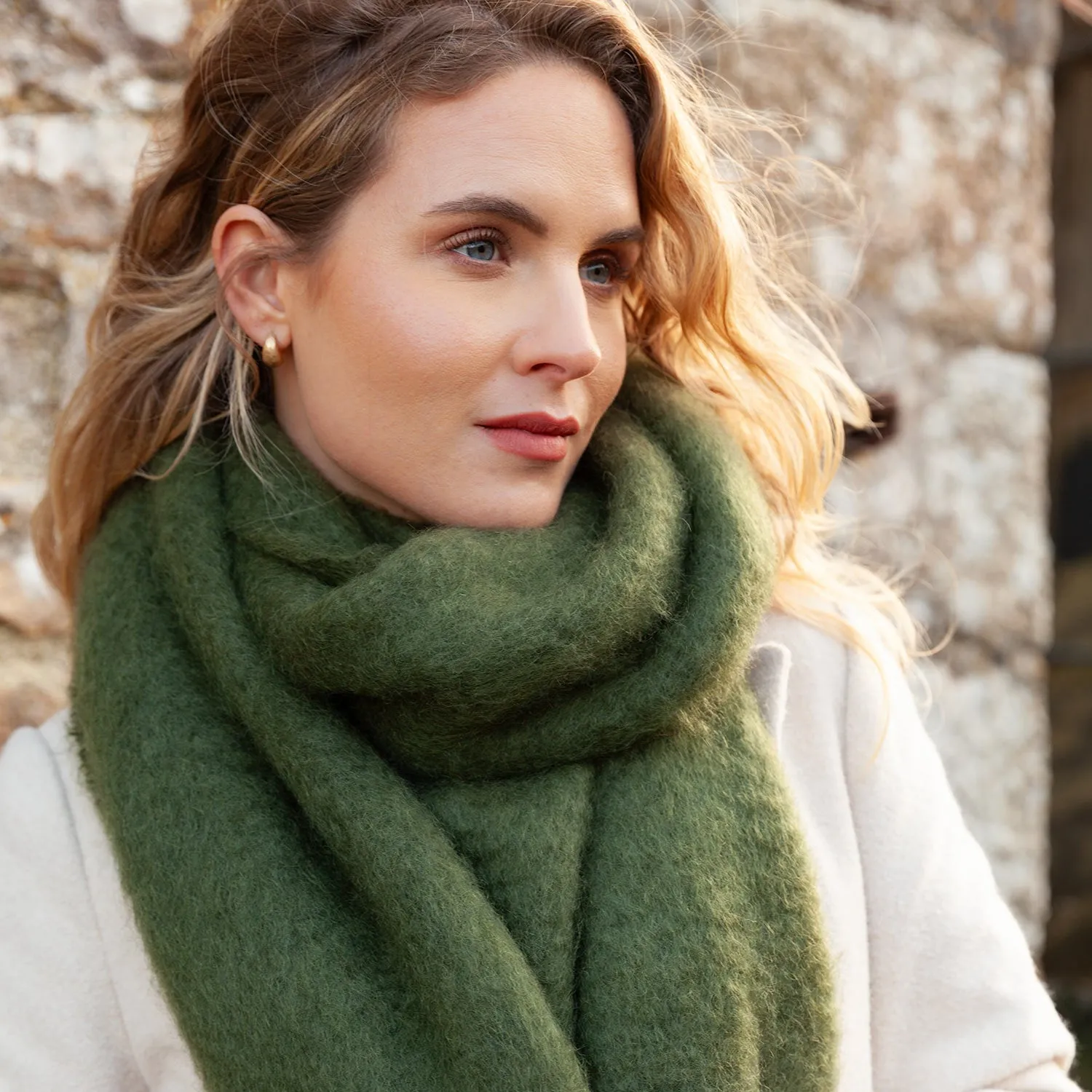 Liso Mohair Scarf Moss