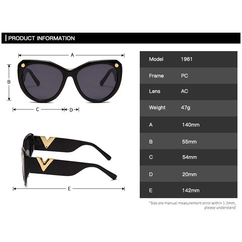 Luxury Brand Black Oversized Shades Lady Refined Design Large