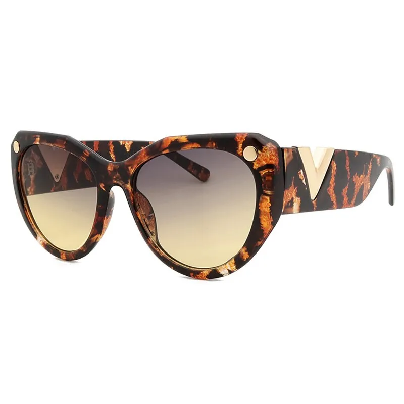 Luxury Brand Black Oversized Shades Lady Refined Design Large