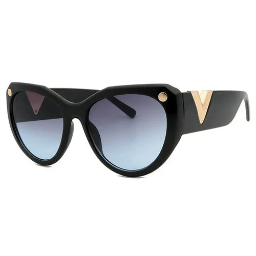 Luxury Brand Black Oversized Shades Lady Refined Design Large