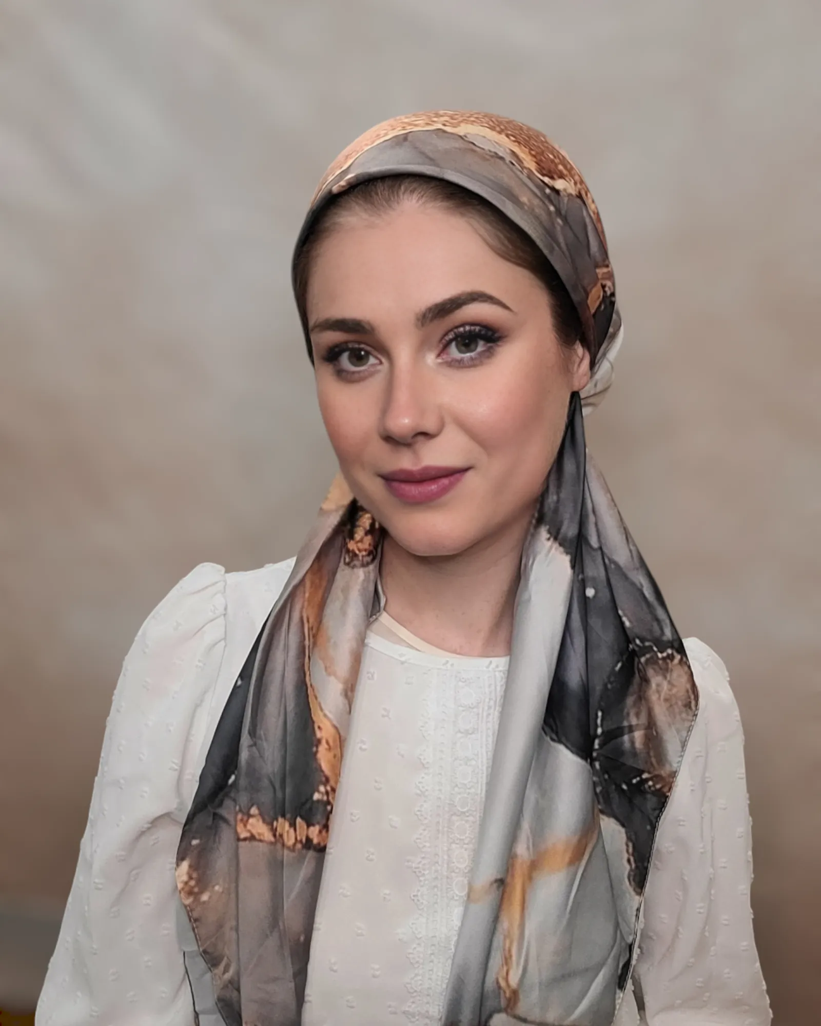 Marble & Silk Pretied Adjustable Scarf