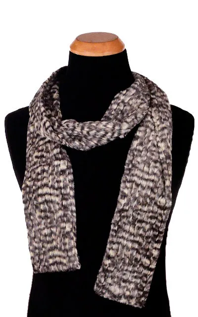 Men's Classic Scarf - Cobblestone in Brown/Cream Faux Fur (Only Standard Size Left!)