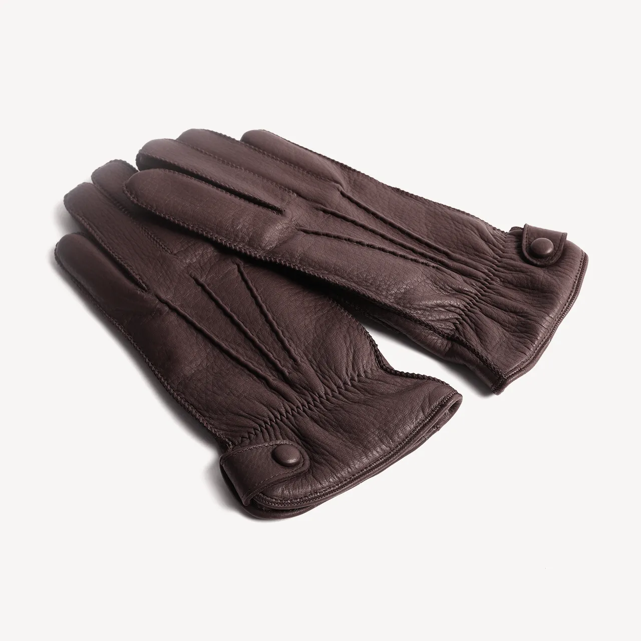 Men's Leather Nappa Gloves - Dark Brown