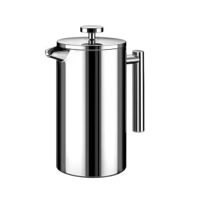 Minimal Stainless Steel Double Walled French Press 1.5L