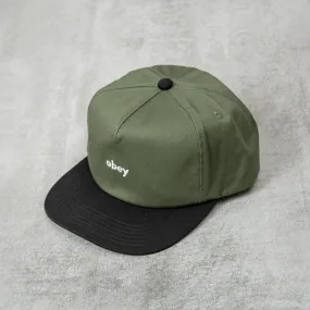 Obey Case 5 Panel Snapback - Dark Cedar Multi