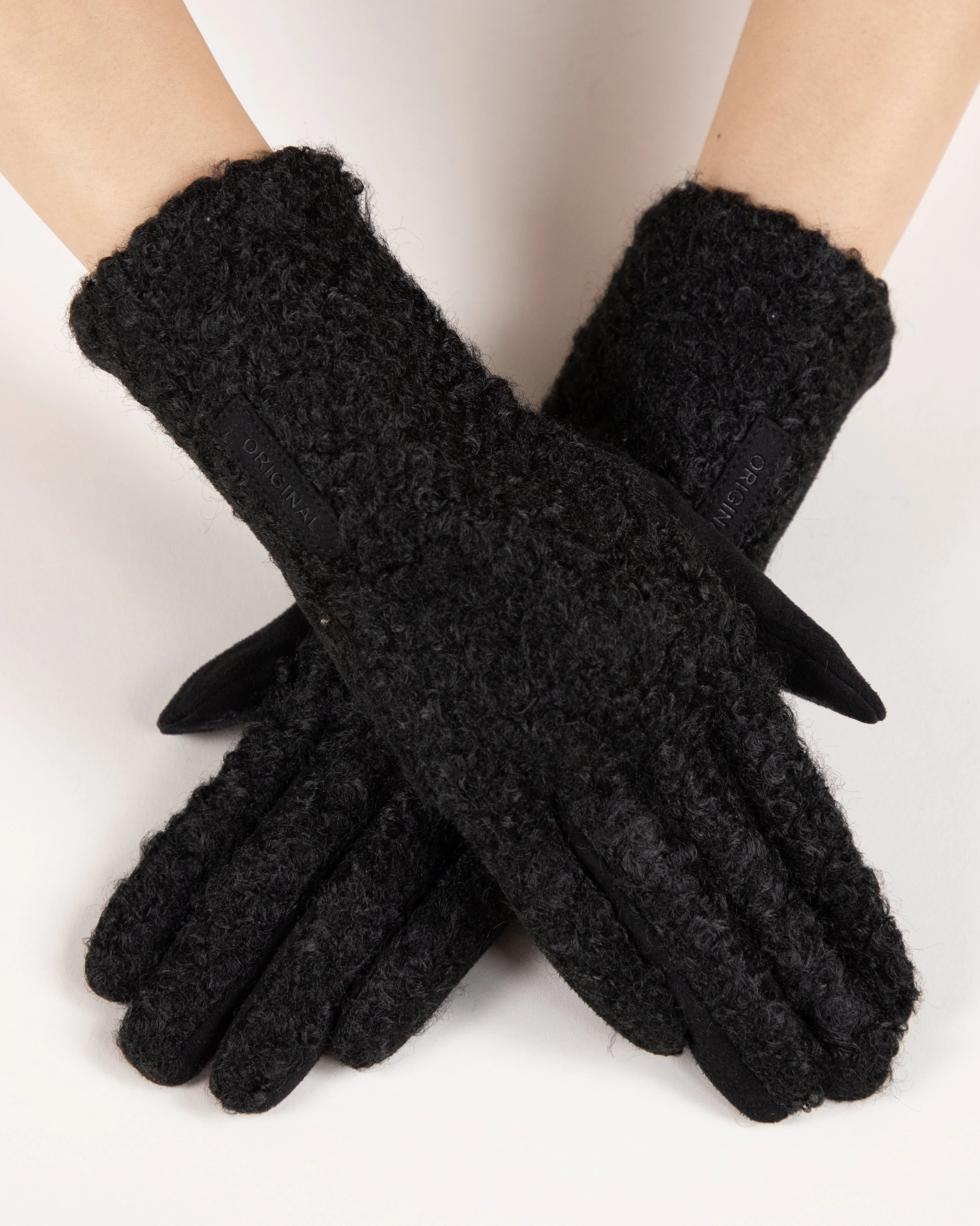 Original USA Boucle and Faux Suede Gloves