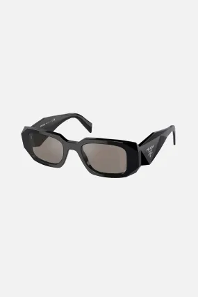 Prada PR17WS symbol black and silver oval sunglasses