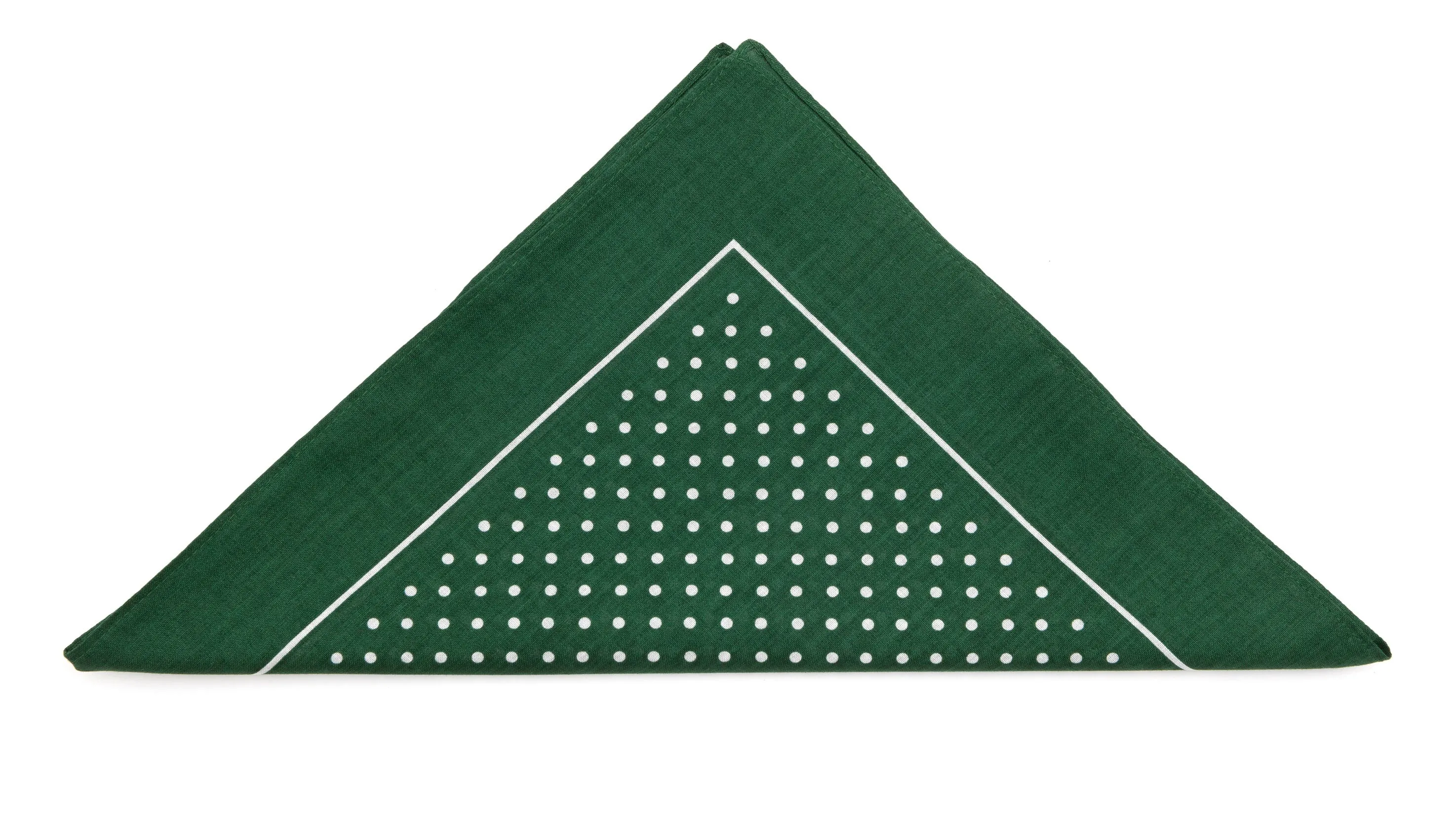 Regent - Cotton Hanky - Bandana - Green with White Spot