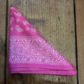 Regent - Cotton Hanky - Bandana - Pink Paisley