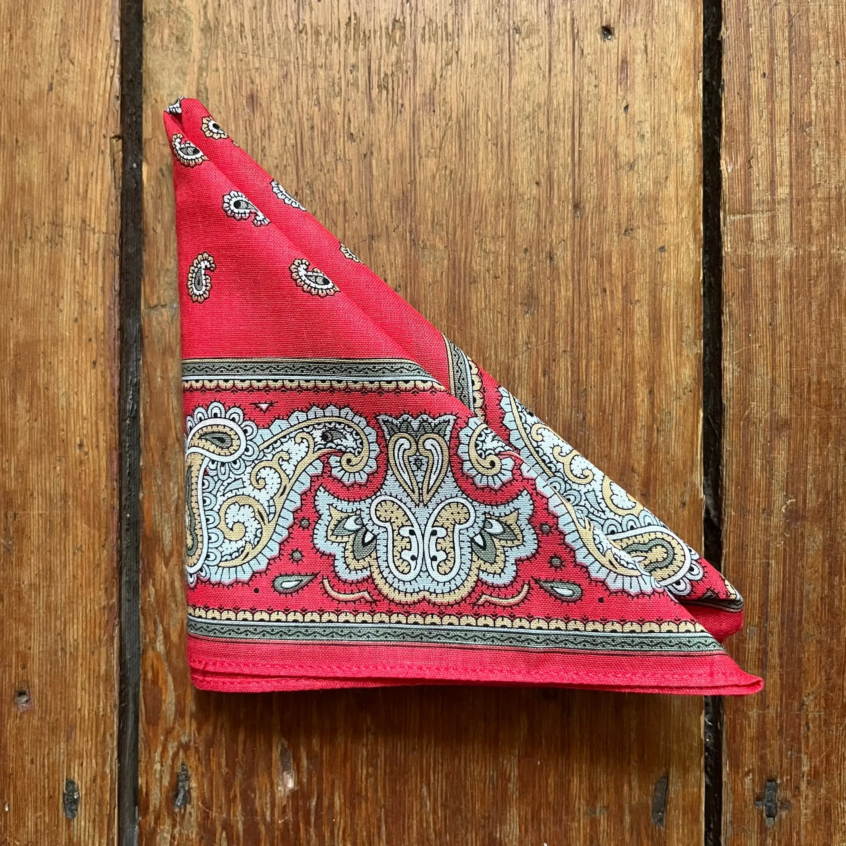 Regent - Cotton Hanky - Bandana - Red Paisley