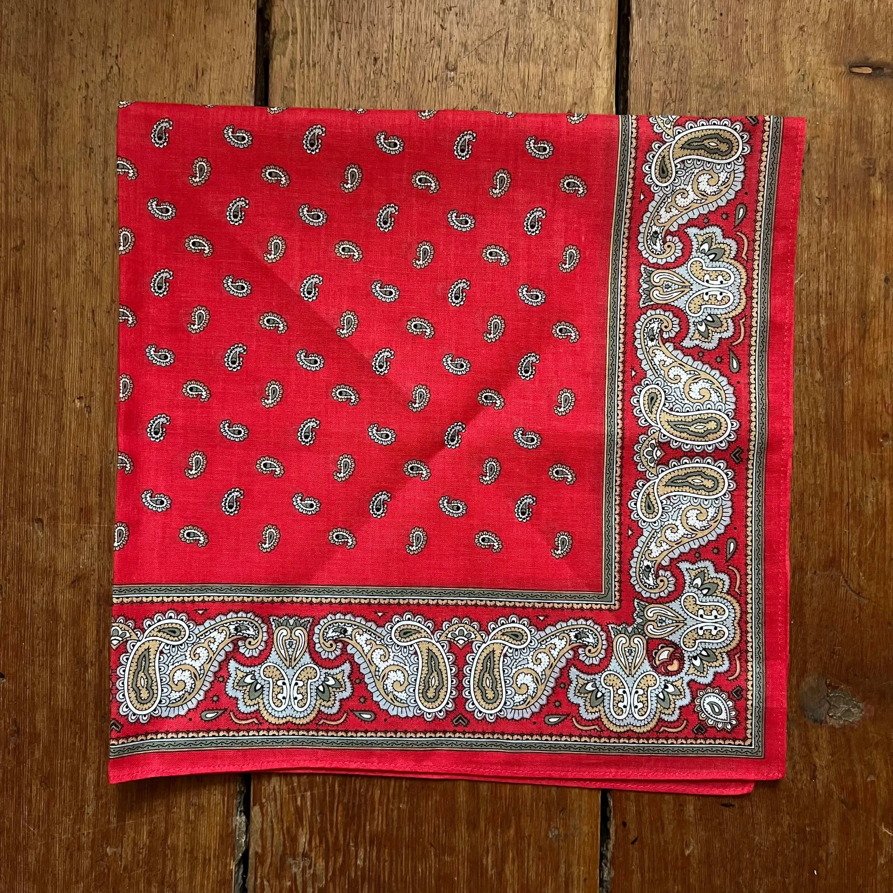 Regent - Cotton Hanky - Bandana - Red Paisley