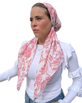 Scarf Bar Pink Blossom Classic Pre-Tied Bandanna with Full Grip