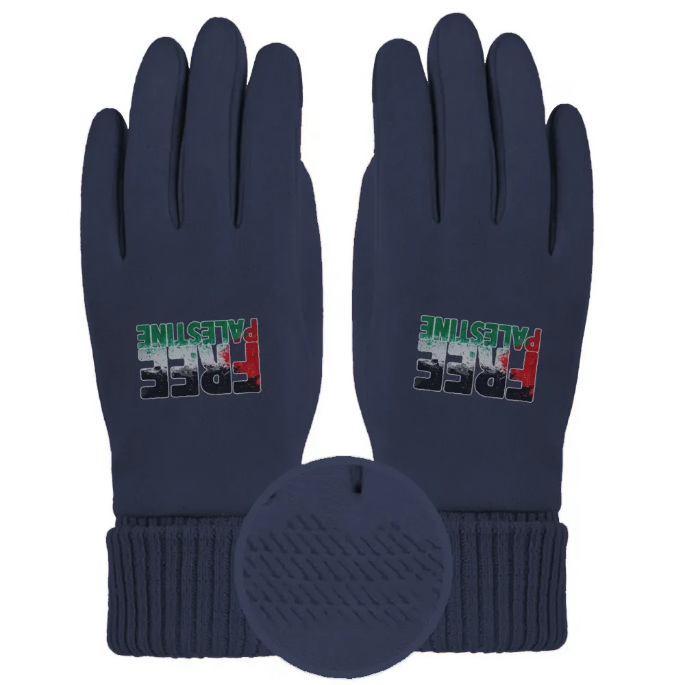 Support Sticker Unisex Suede Fabric MidnightBlue Gloves