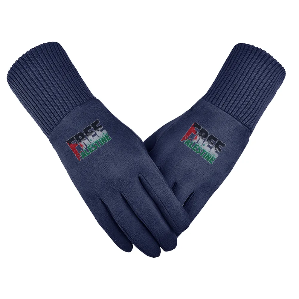 Support Sticker Unisex Suede Fabric MidnightBlue Gloves