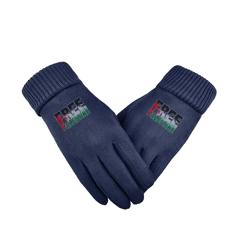 Support Sticker Unisex Suede Fabric MidnightBlue Gloves