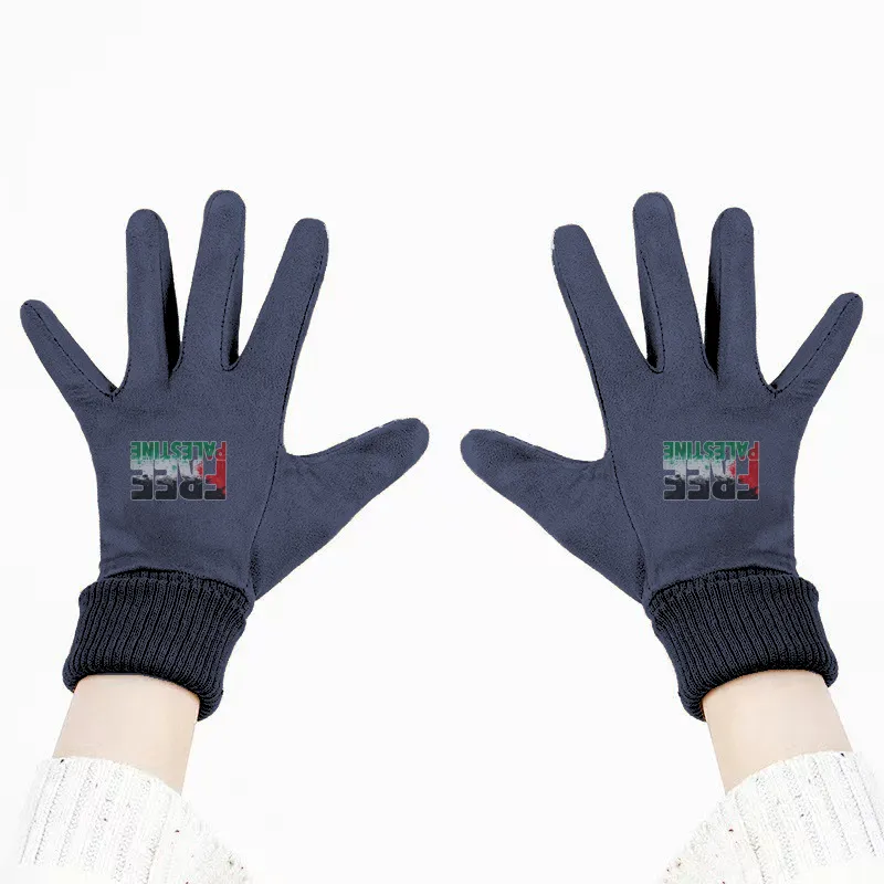 Support Sticker Unisex Suede Fabric MidnightBlue Gloves