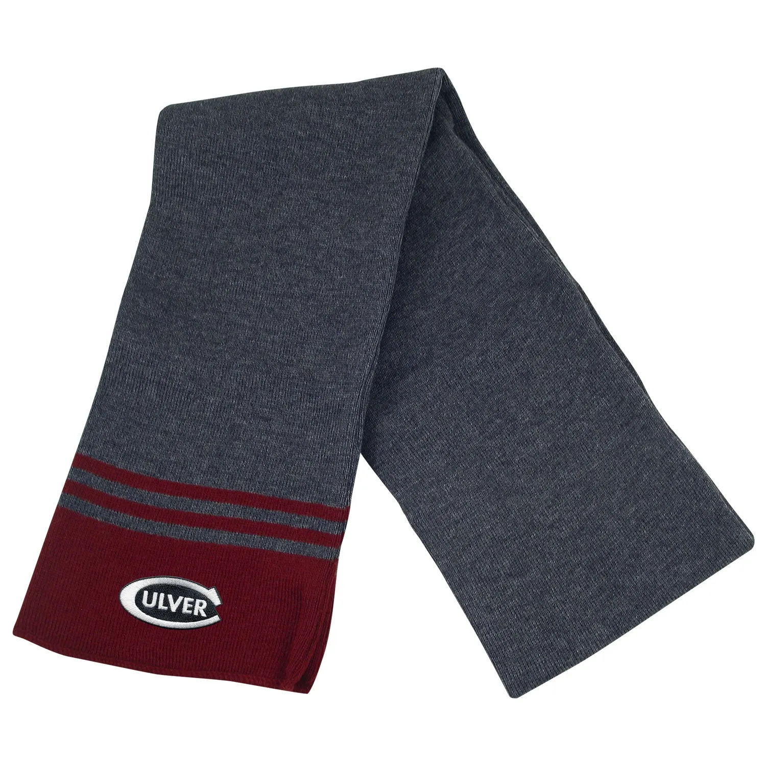 Team V Stripe Scarf Charcoal and Burgundy