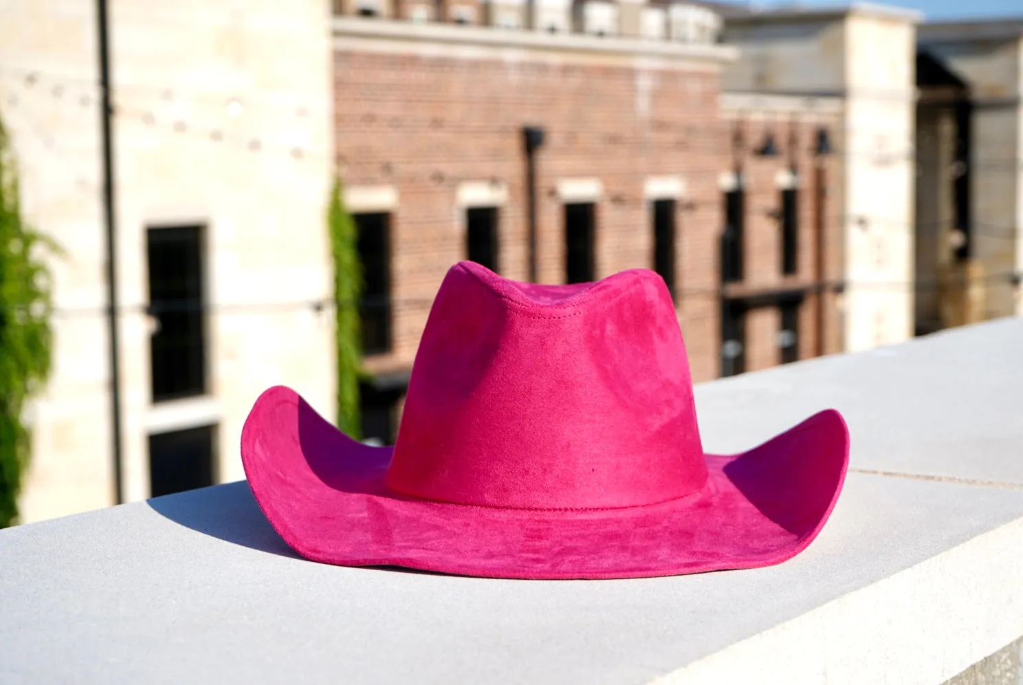 Vegas Rhinestone Cowgirl Hat - Fuchsia