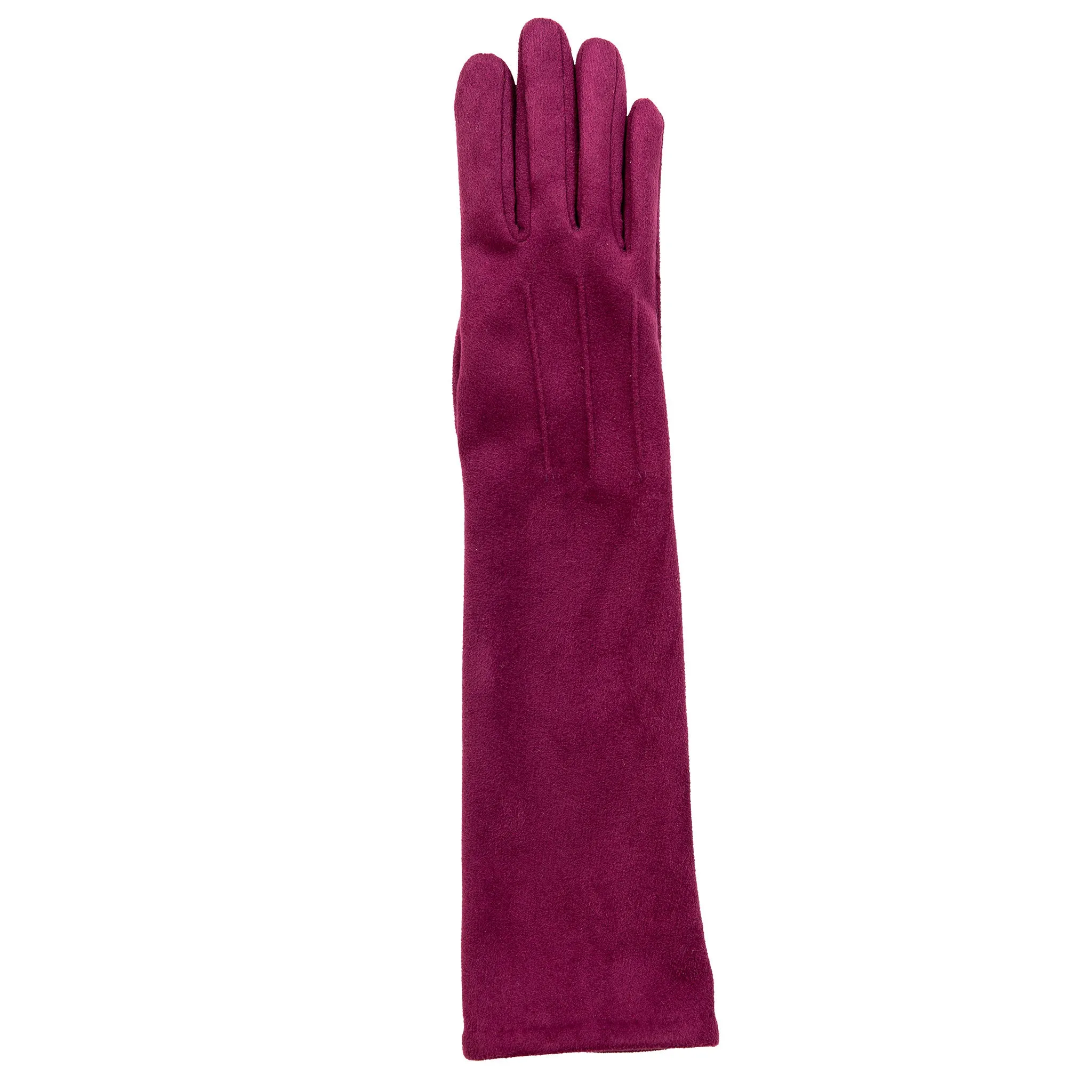 Women’s Touchscreen Long Below-Elbow Velour-Lined Faux Suede Gloves