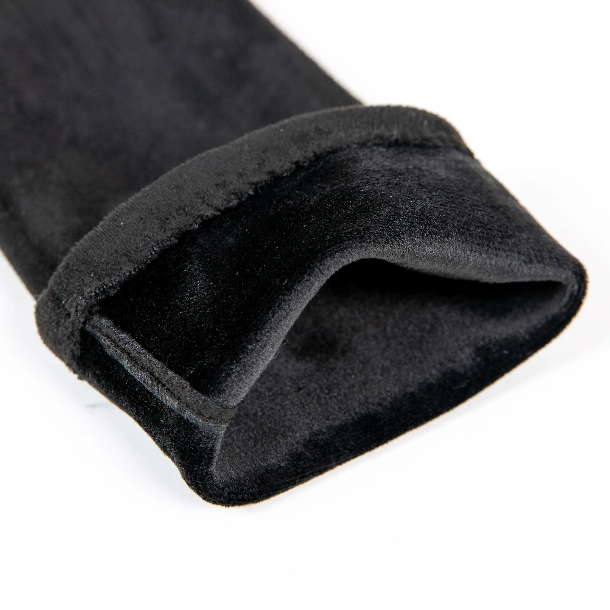 Women’s Touchscreen Long Below-Elbow Velour-Lined Faux Suede Gloves