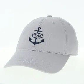 Youth Relaxed Twill Hat -Silver with Navy anchor